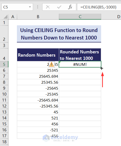 How to Round to Nearest 1000 in Excel (7 Easy Methods) - ExcelDemy (16) How to Round to Nearest 1000 in Excel (7 Easy Methods) - ExcelDemy (16)