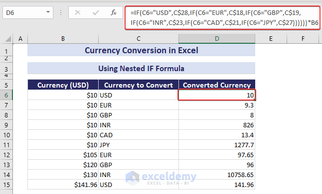 How to Convert Currencies in Excel (7 Methods) - ExcelDemy (5) How to Convert Currencies in Excel (7 Methods) - ExcelDemy (5)