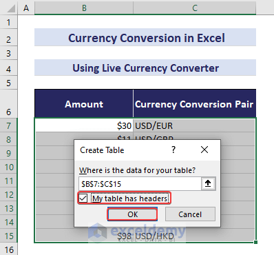 How to Convert Currencies in Excel (7 Methods) - ExcelDemy (13) How to Convert Currencies in Excel (7 Methods) - ExcelDemy (13)