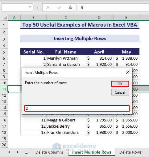 Learn Excel Macros & VBA Programming (Free Tutorial & 50++ Examples) - ExcelDemy (64) Learn Excel Macros & VBA Programming (Free Tutorial & 50++ Examples) - ExcelDemy (64)