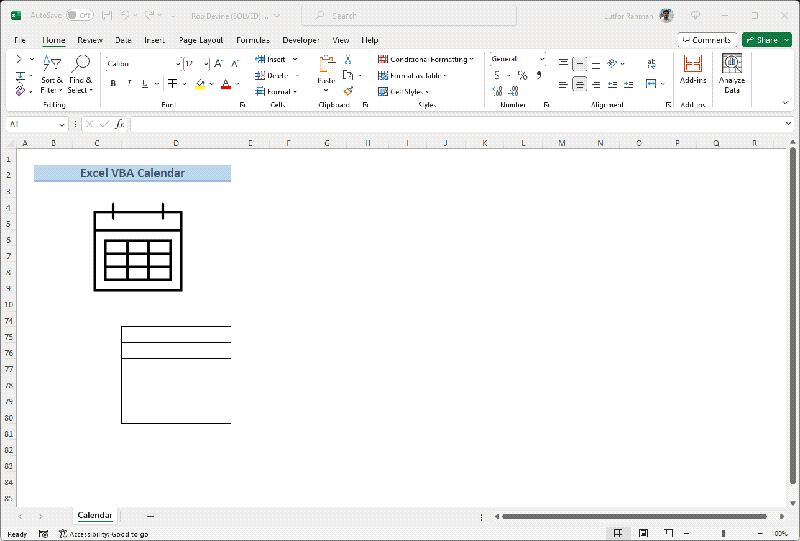 Excel Calendar Generator Generate Calendar In Excel Vba - Download Classic Landscape Pattern | Ultra HD