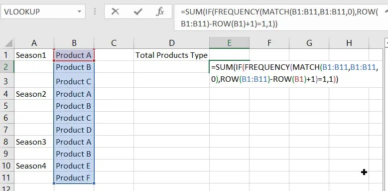 The formula of the example at this step: How To Count Only Unique Values Excluding Duplicates In Excel Free Excel Tutorial