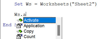 Vba activate sheet