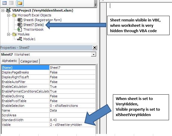 Hide an excel sheet using vba in microsoft excel and excel sheet cannot be unhidden using unhide