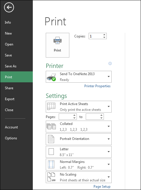 File tab in microsoft excel