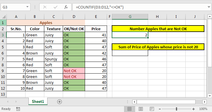 Store the hard copy with the application's documentation. Excel Operations If Not Equal To