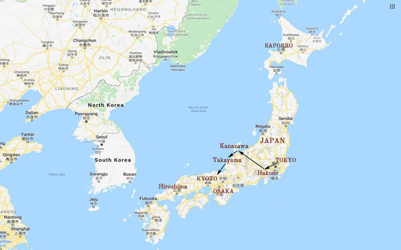Private Cultural Japan Tour With Ryokan Onsen Map 