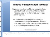 Sample Export Training Presentation Itar Export Compliance