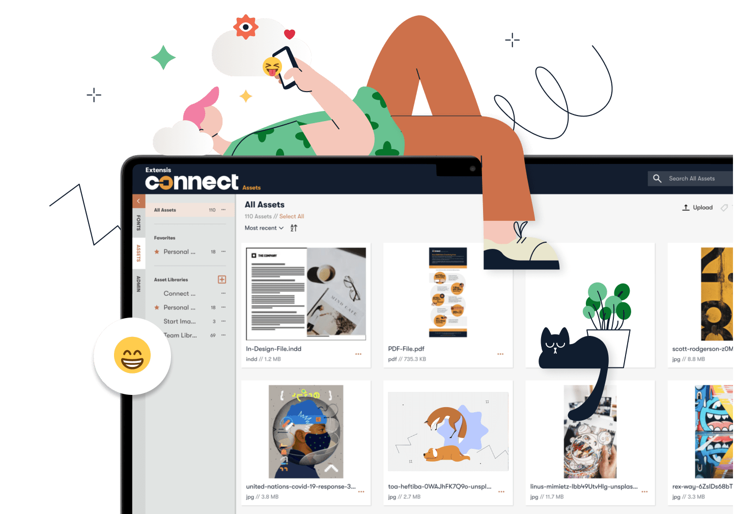 Extensis Font Digital Asset Image Compression Solutions - Perfect Abstract Design - Mobile