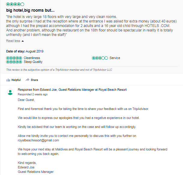Proses merancang organisasi dan system kerja dalam memenuhi harapan pelanggan . How To Respond To Negative And Positive Hotel Reviews