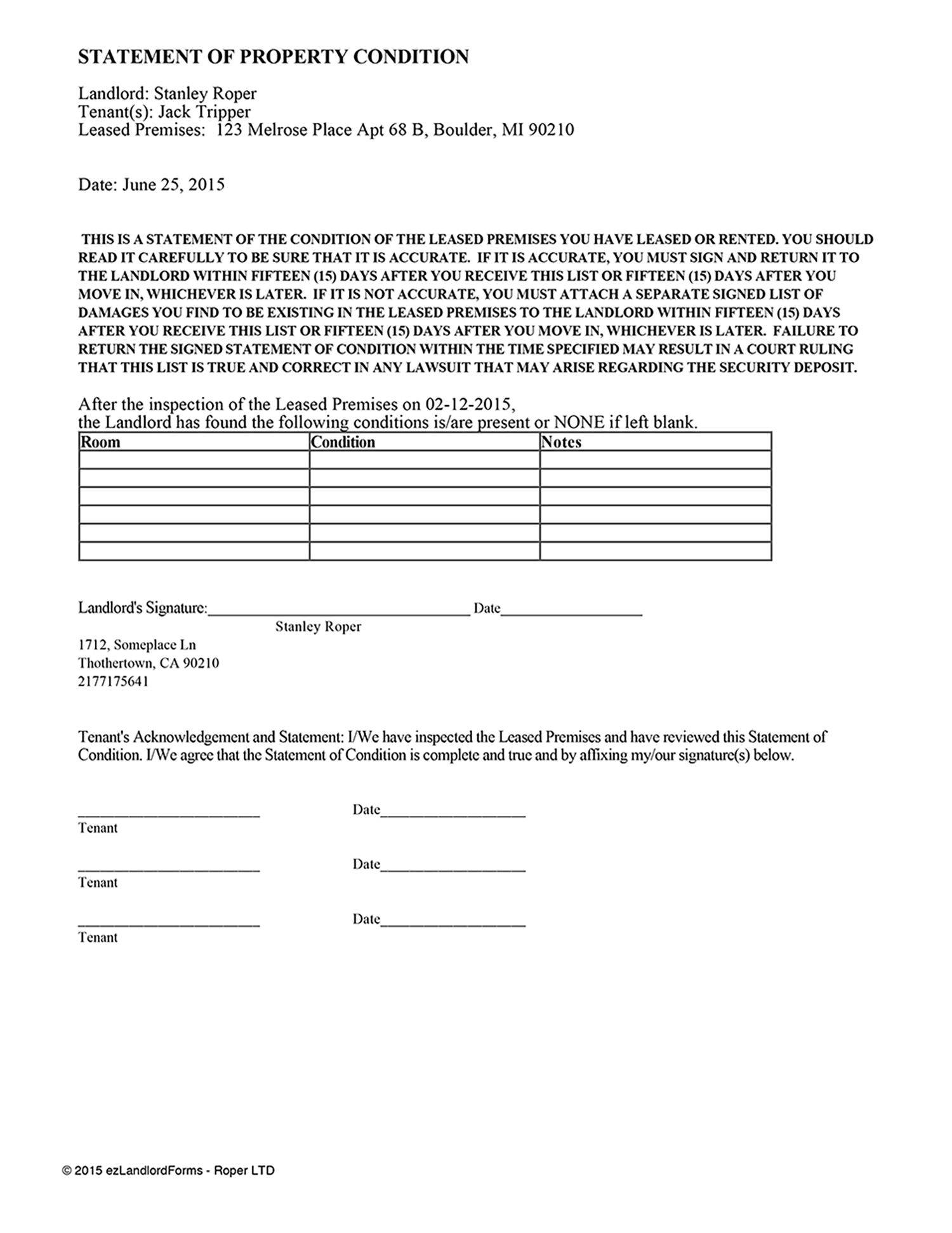 Massachusetts Statement Of Condition Ezlandlordforms