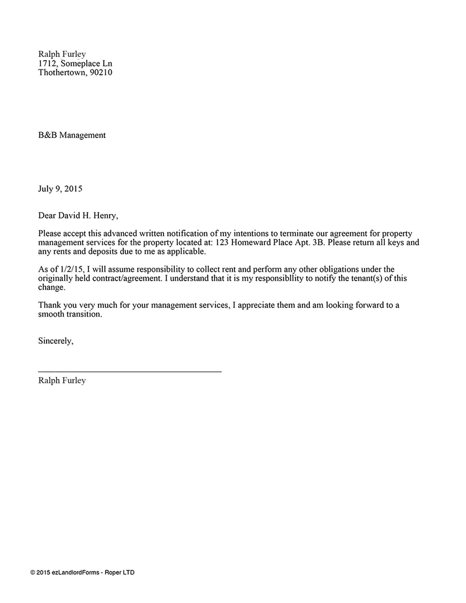 Property Management Contract Termination Ezlandlordforms Property Management Contract Termination Ezlandlordforms