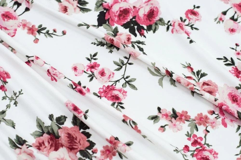 Double Brushed Roses Ivory/Mauve