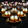 Mirror Gold Turkish Tea Set For Six Person