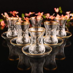 Citlenbik Floral Turkish Tea Set For Six Person