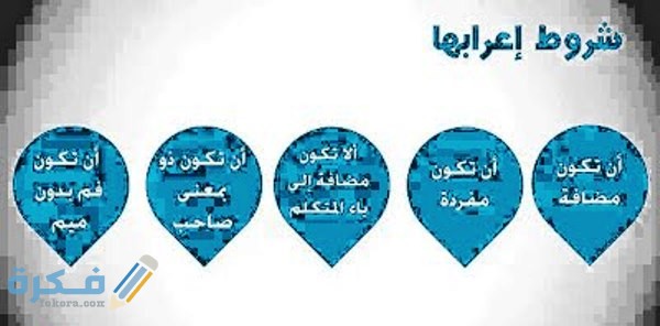 شروط اعراب الاسماء الخمسة 