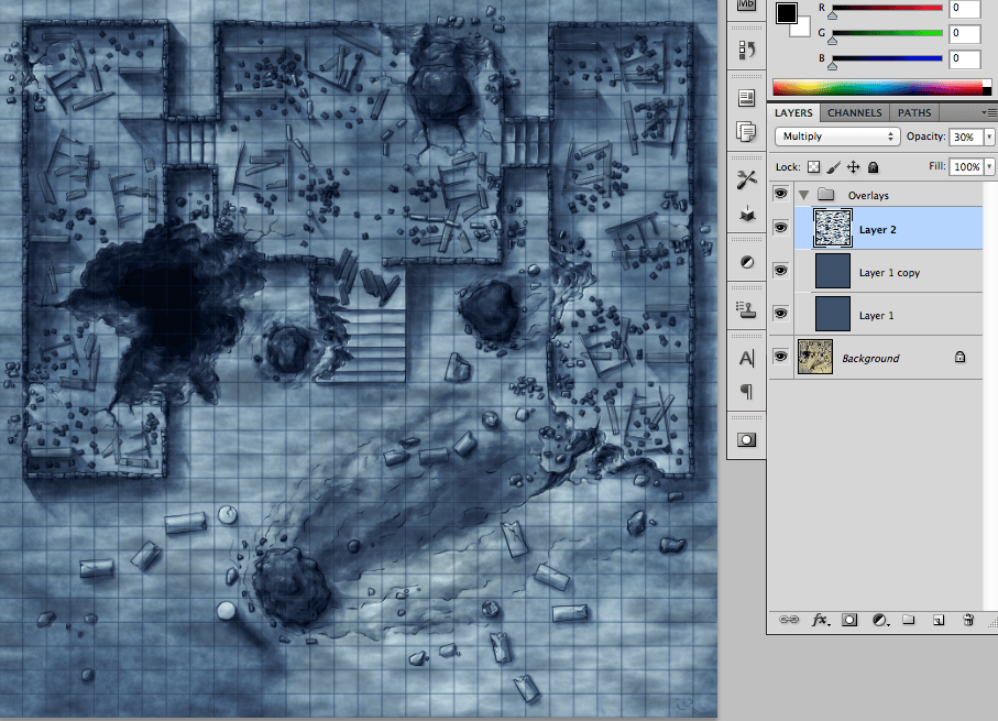 Adding a cloud layer to create an underwater maps