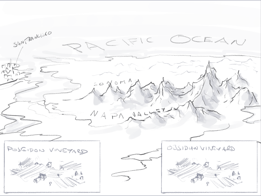 Clarification sketch for tricycle wineries vineyard maps