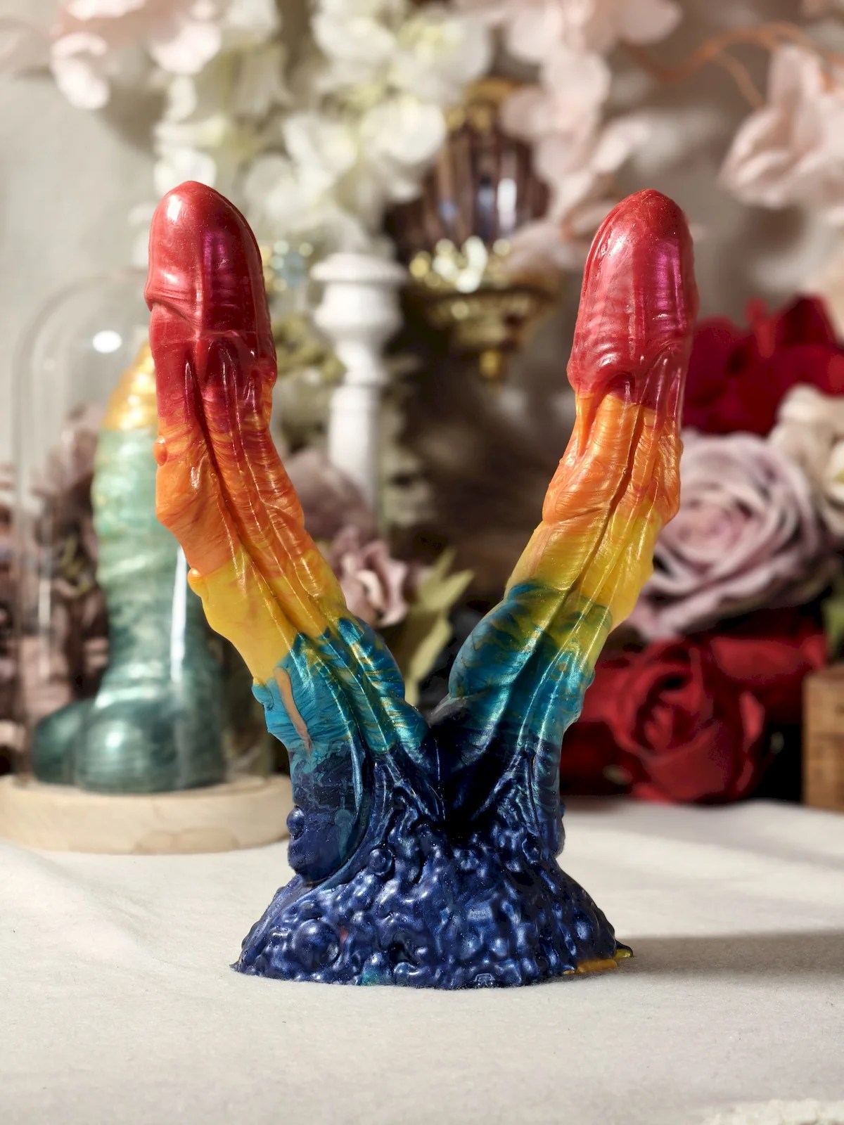 Hydra fantasy plant dildo with demonic floral details