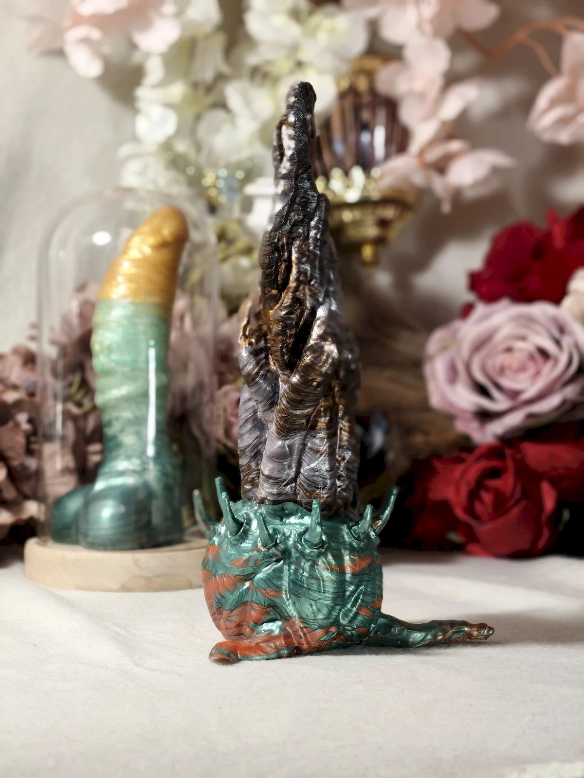 Cursed Pumpkin fantasy Halloween dildo with pumpkin beast vines and thorns