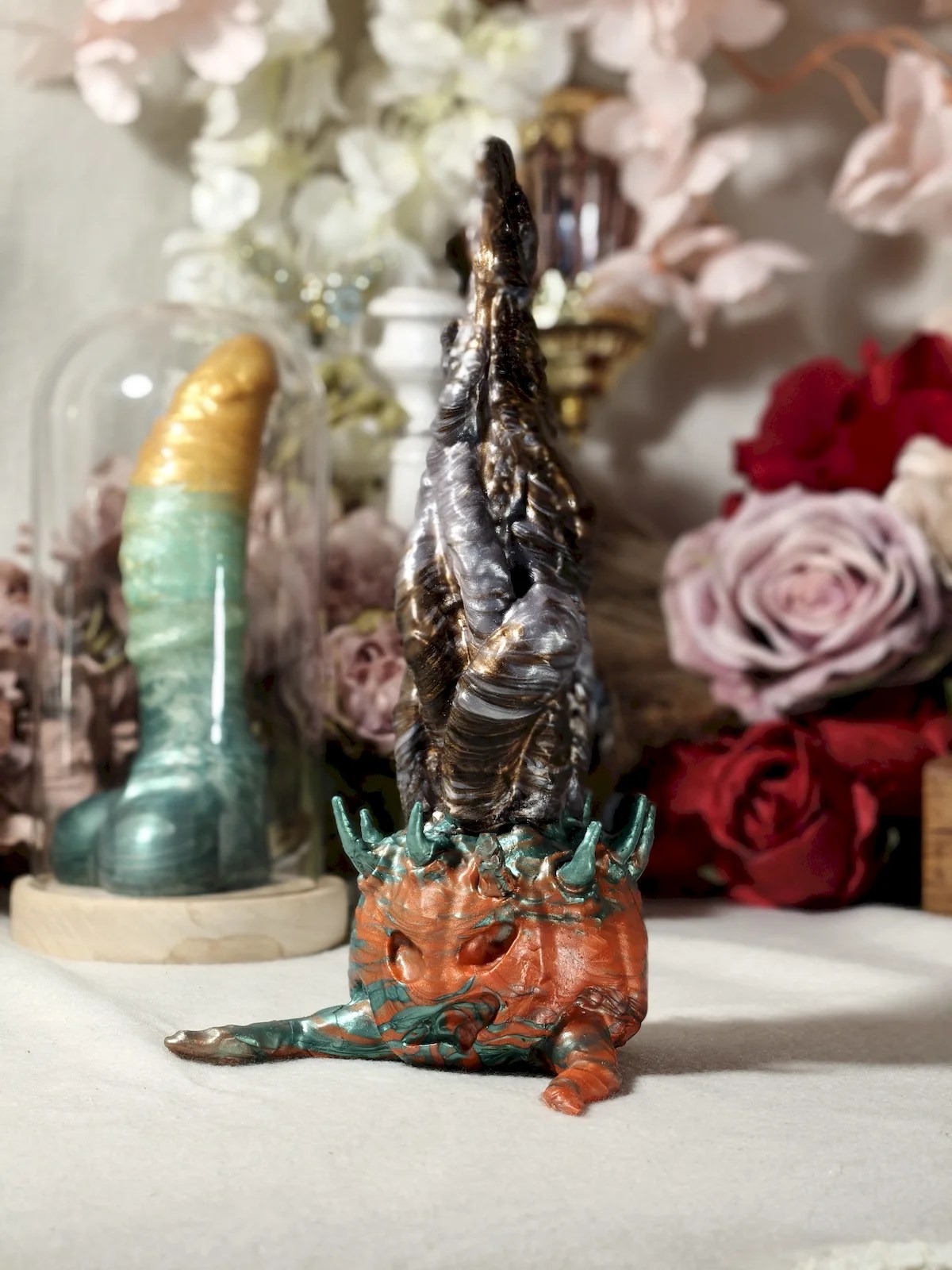 Cursed Pumpkin fantasy Halloween dildo with pumpkin beast vines and thorns