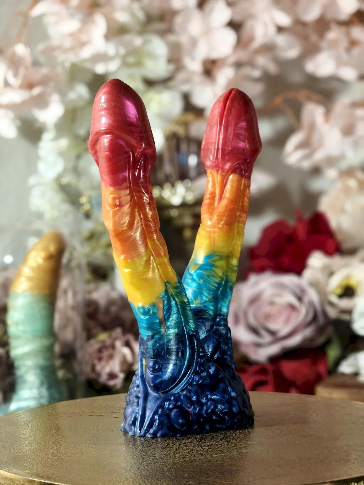 Hydra fantasy plant dildo with demonic floral details
