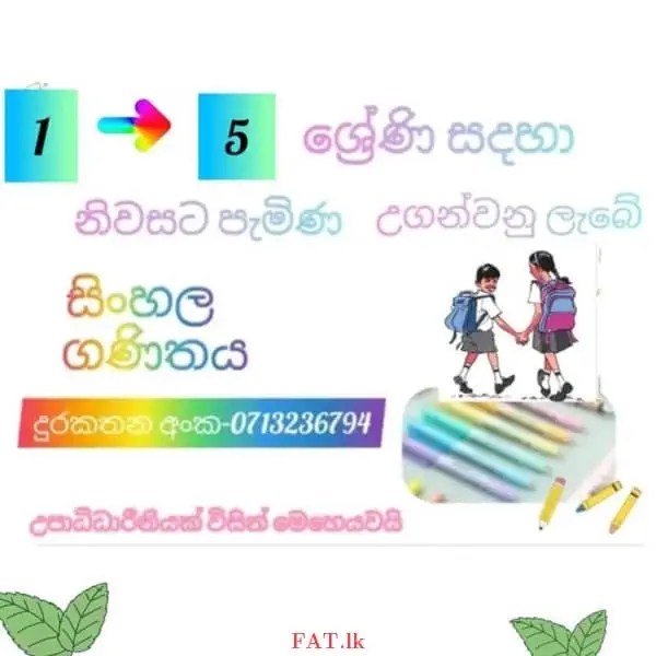 Grade 1 To 5 Sinhala And Maths Classes