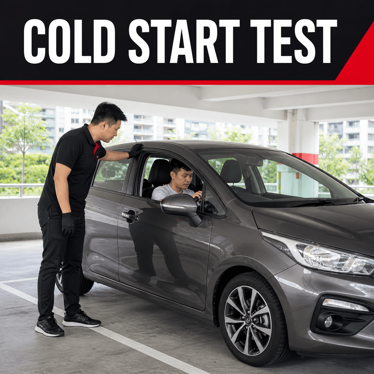 Used-car cold start test before a test drive