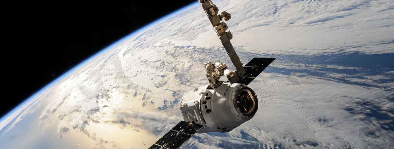 white outer space satellite