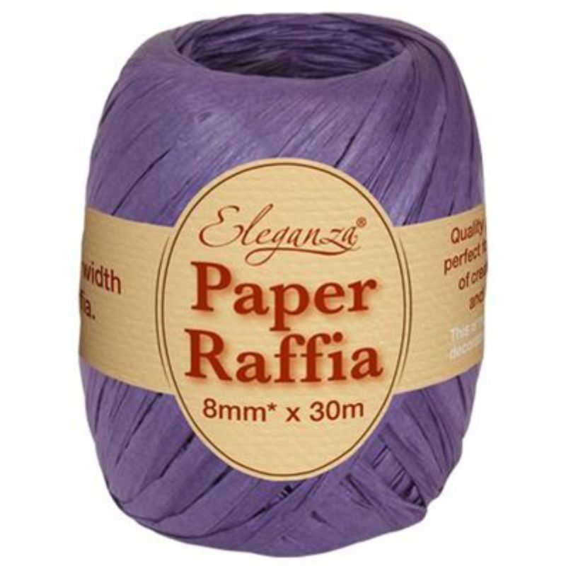 Purple Paper Raffia Ribbon 30m Roll