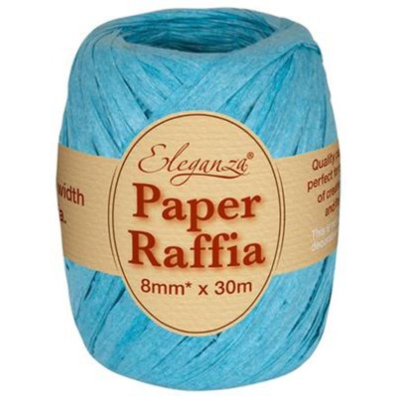 Turquoise Paper Raffia Ribbon 30m Roll