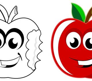 Buah, apel, ikon, kartun, pir, ceri. Fay3 ØµÙØ± ÙÙ Ø§ÙØ¹ÙÙ Ø§ÙÙÙÙ Ø¹Ø¶Ø© Ø±Ø³ÙÙ ÙØªØ­Ø±ÙØ© ØªÙØ§Ø­Ø© Ø­Ø±Ù ÙÙ Ø¬Ø°Ø§Ø¨