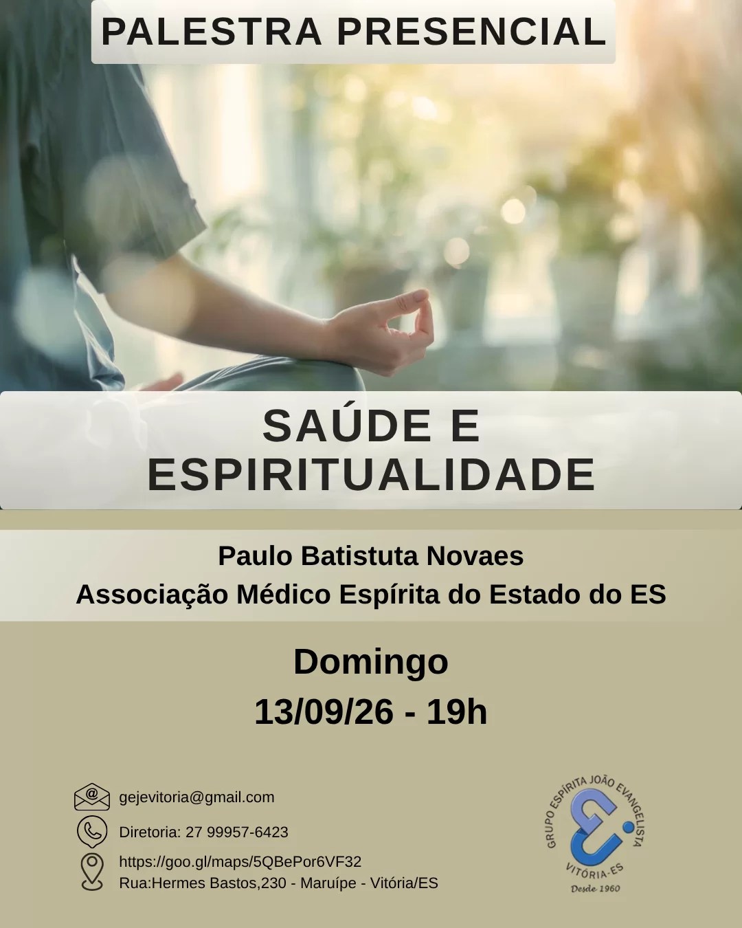 Cartaz: Saúde e espiritualidade