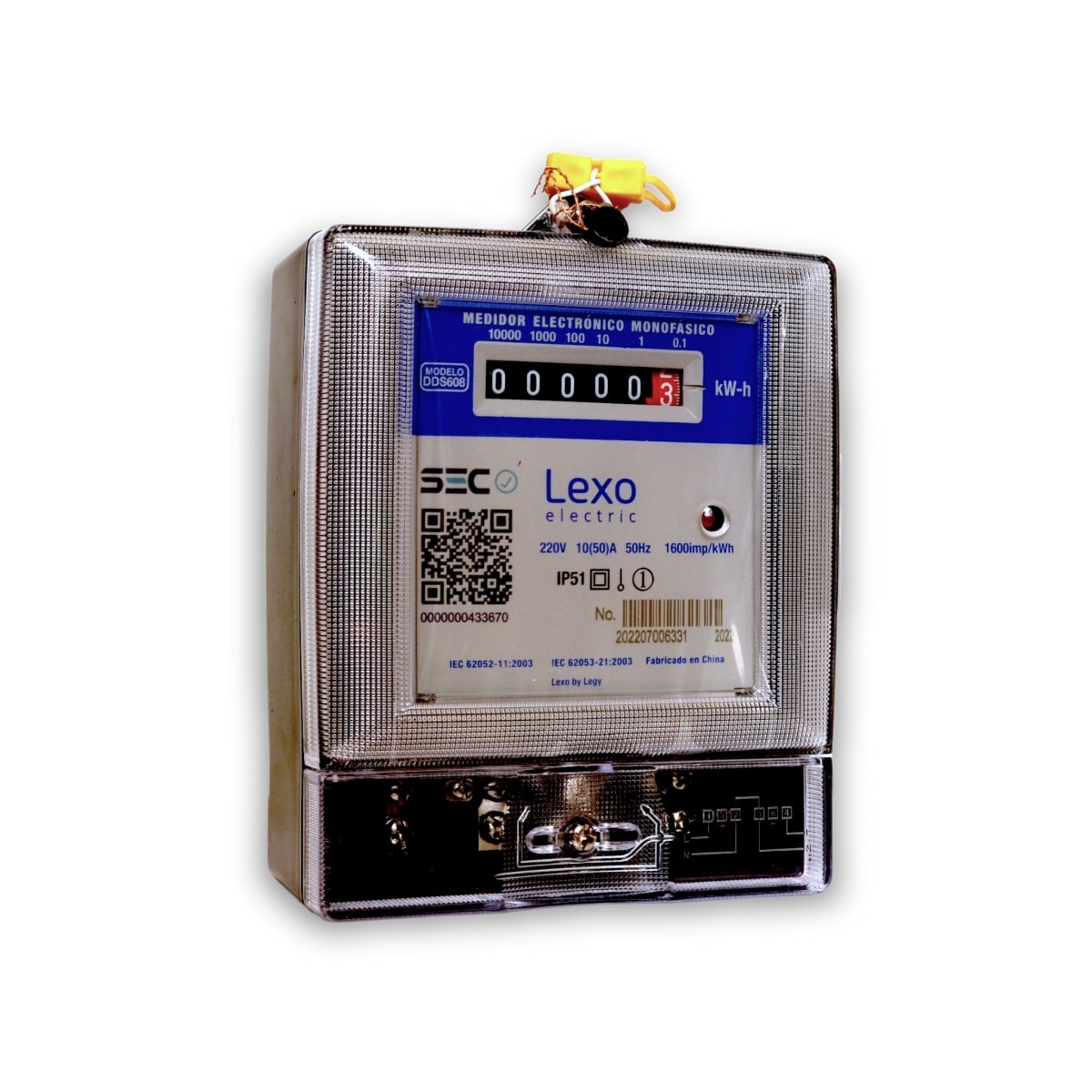 Medidor Monofasico Analógo 10(50)A 220V Calibrado Lexo DDS608