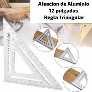 Escuadra Rapida 12 Pulgadas Triangular, Carpinteria Aluminio Macizo