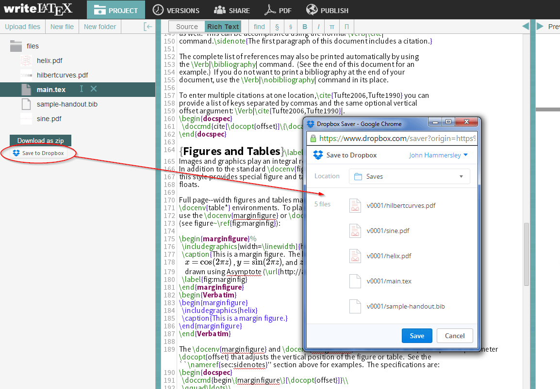 Can i try overleaf without signing up? Save to Dropbox and Create Protected Projects on Pro