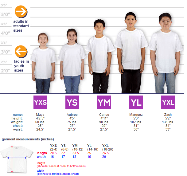 What number size is a youth small shirt