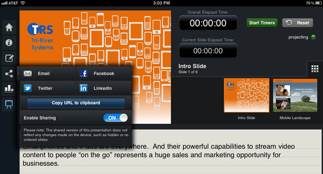SlideShark Notes View Screen