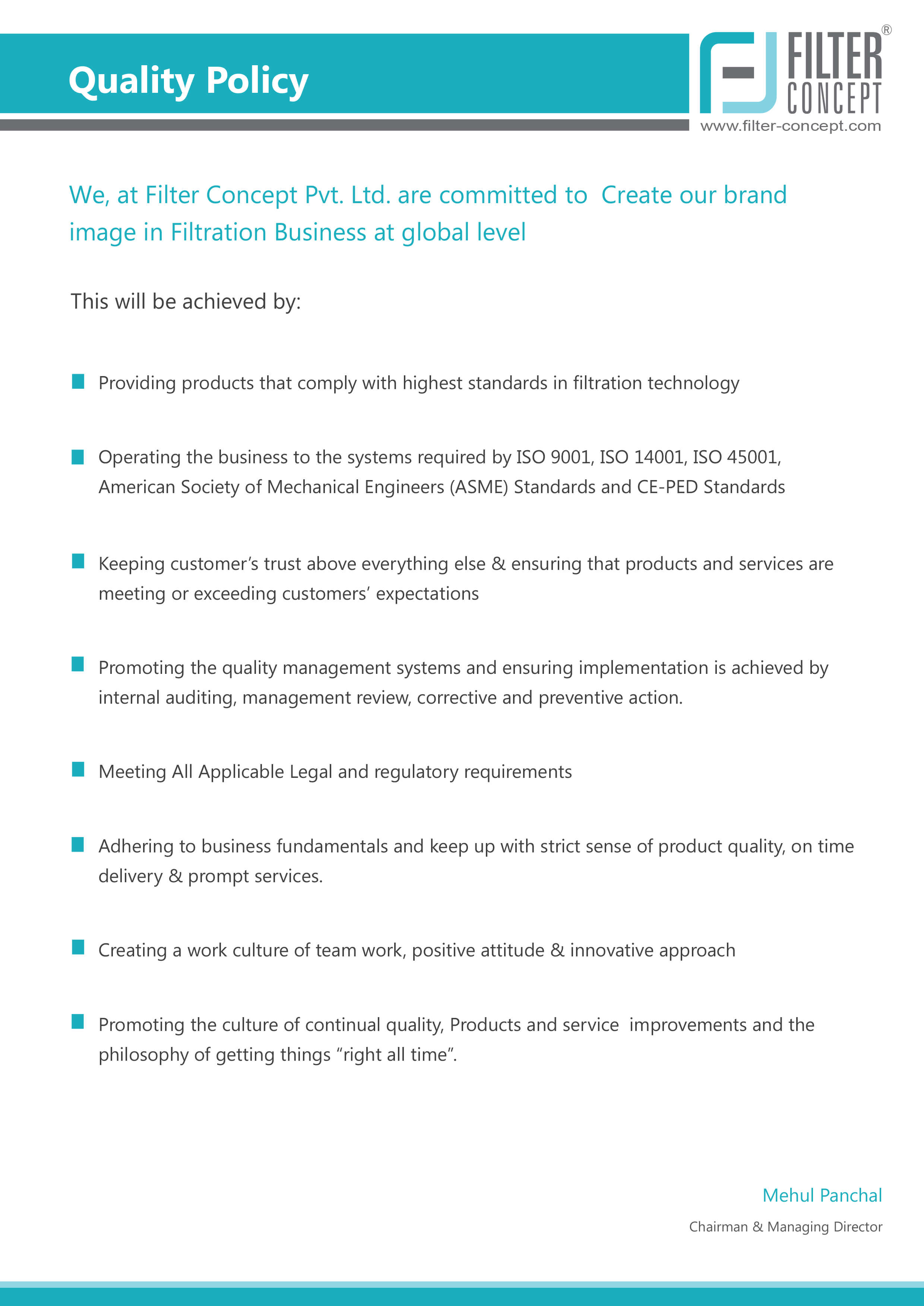 Iso Certified Filter Manufacturers Exporters