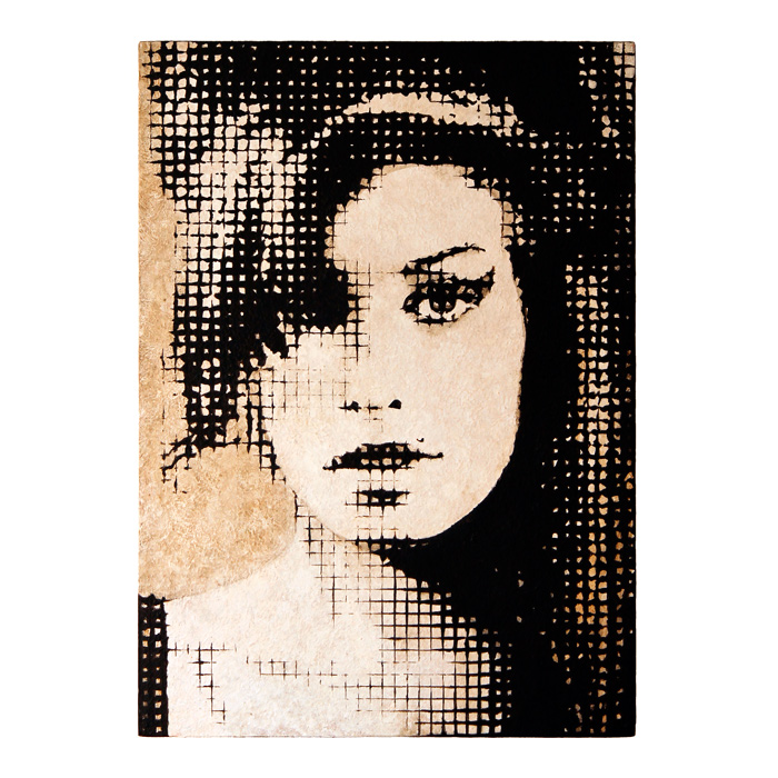 Amy - Acrylic on plywood - 27,3 x 38,10 cm - signed on the back