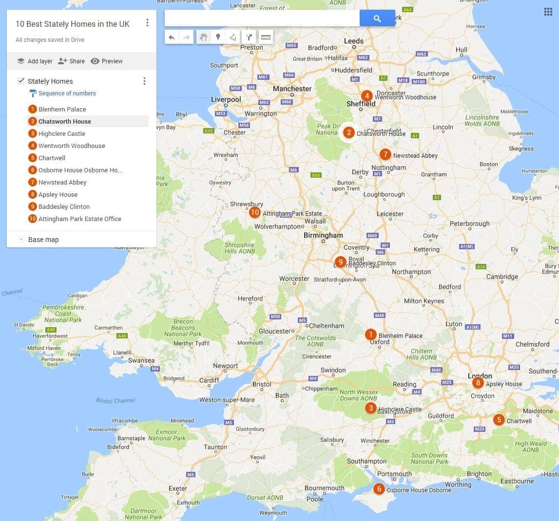 England National Trust Map 