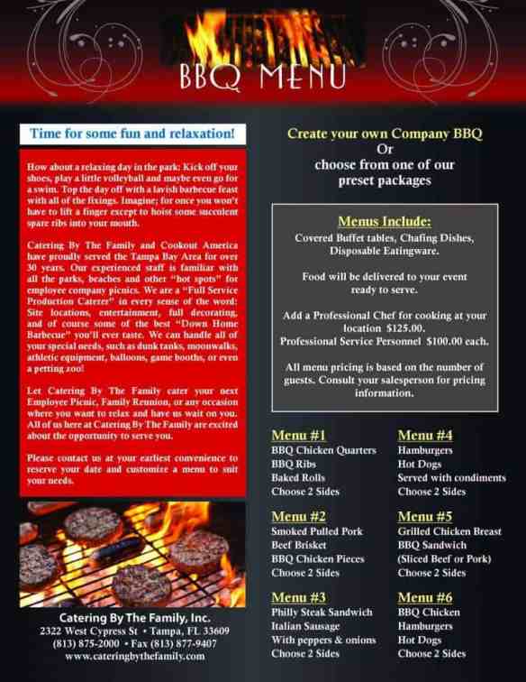 BBQ Menu Templates - Find Word Templates diagram maker catering 