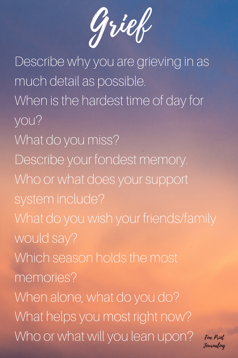 grief fine print journaling