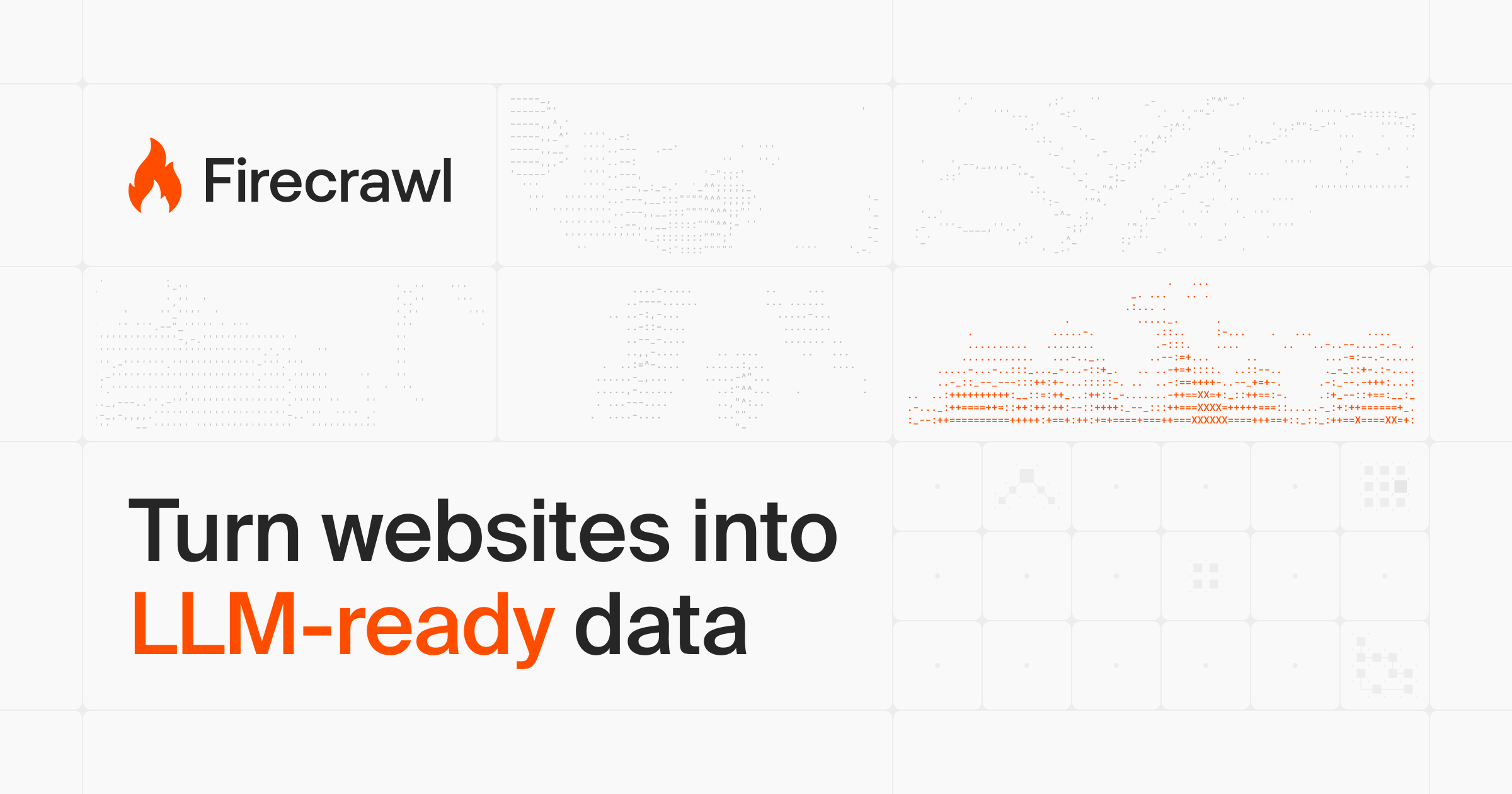 Firecrawl homepage visual with LLM-ready data branding