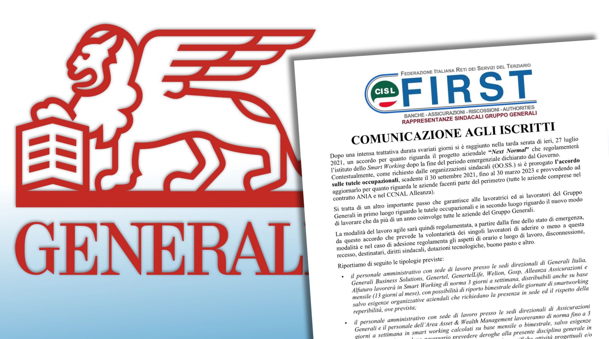 Generali, Siglato L'accordo Sul Lavoro Agile Per Il Dopo Emergenza – First Cisl 1142_x_2048_jpg