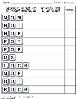 Scott Foresman Reading Street Unit 1 Spelling Worksheets for First Grade