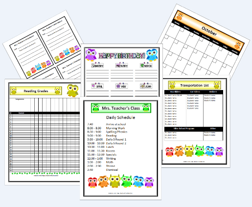 Hoot Hoot! Owl themed classroom forms, nameplates, and a new newsletter!