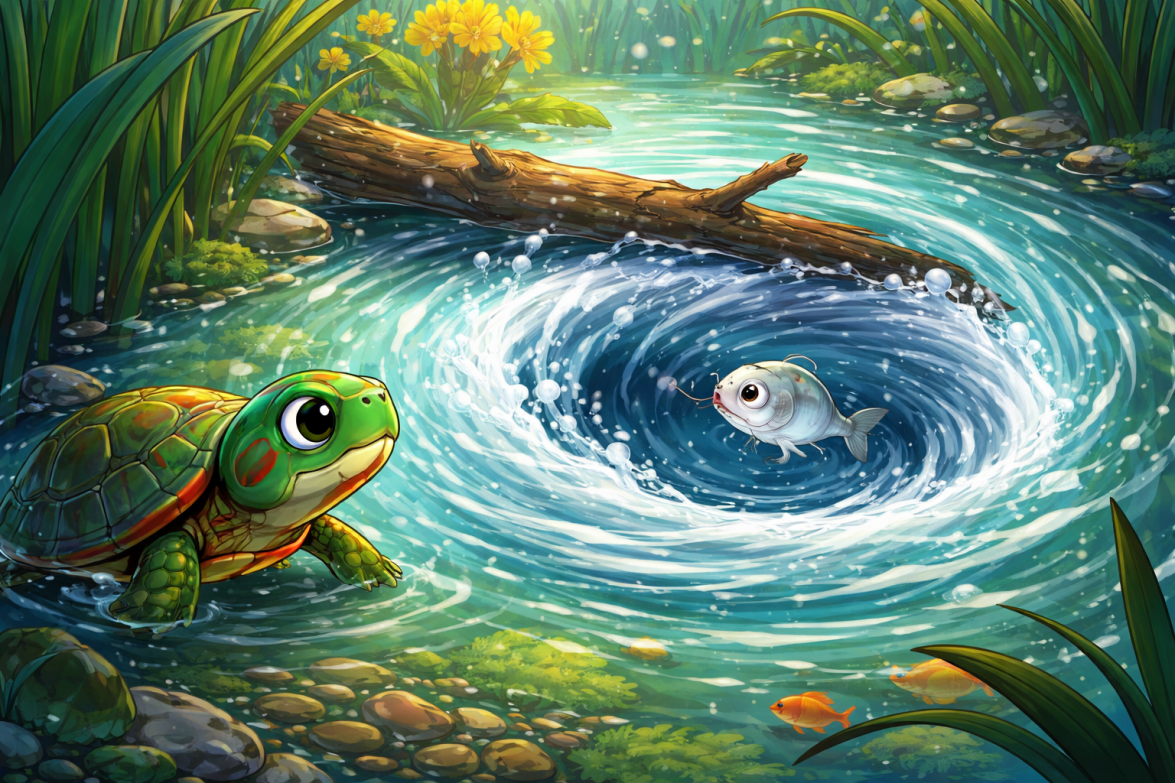 Whirlpool in the pond