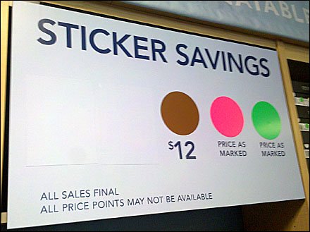 Color-Coded Savings Signage