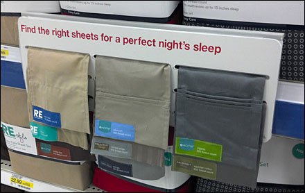 Fabric Sample point of purchase shelf edge sign fabric sample